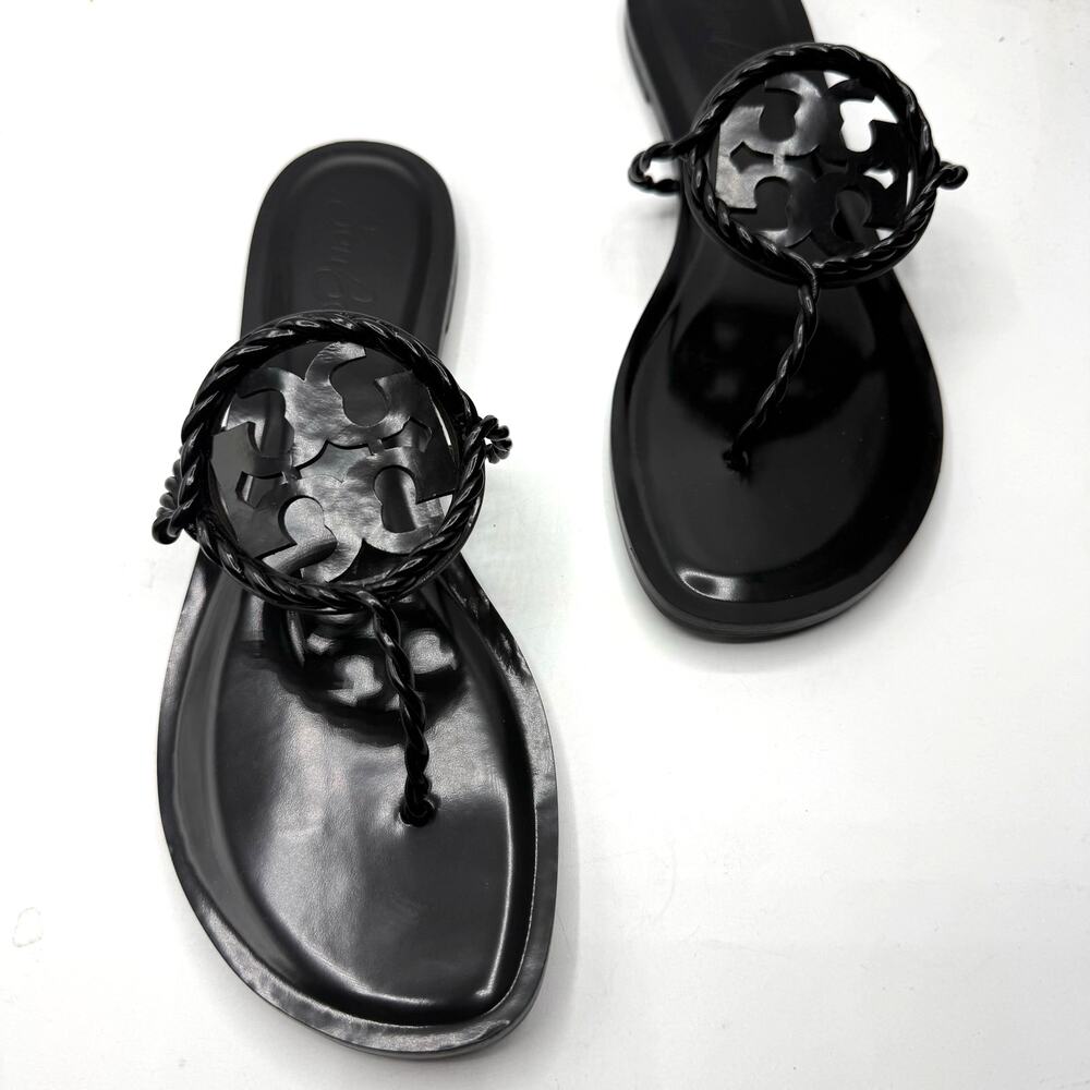 NEW NWT Tory Burch x BonBon Women's Miller Twist Sandals Black Size 10 - Picture 2 of 7